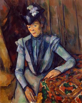  madame Tableaux - Femme en bleu Madame Cézanne Paul Cézanne